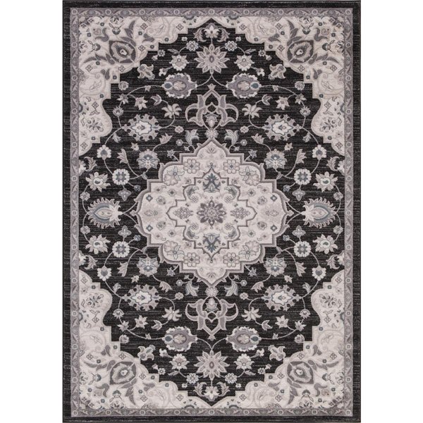 Concord Global 6 ft. 7 in. x 9 ft. 3 in. Lara Center Medallion - Anthracite 45536